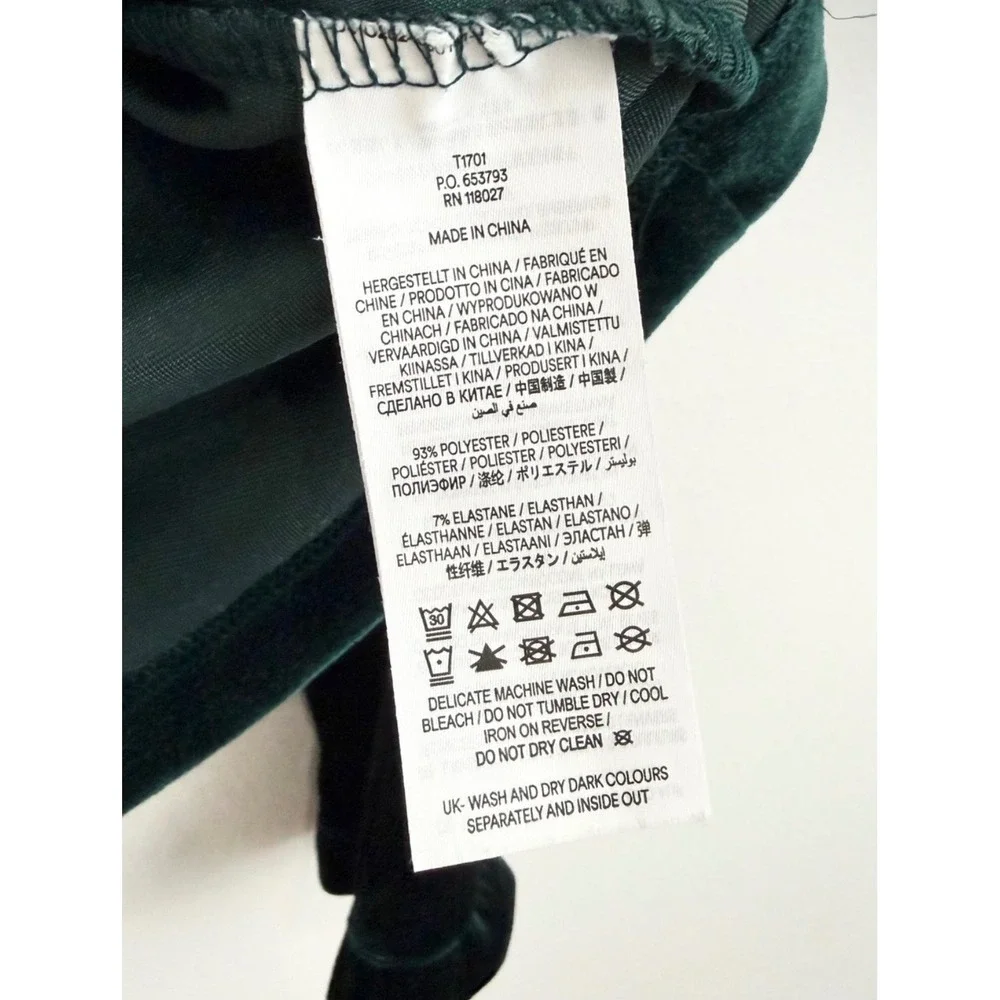 Boden Velvet Frill Neck Top Dark Green Long Sleeve Size US 4 UK 8